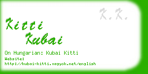 kitti kubai business card